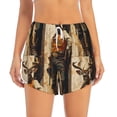 thumbnail image 2 of Salouo Vintage Style Elk Print Women's 2 in 1 Running Shorts Double-Layer Shorts Athletic Workout Gym Yoga Shorts Running Shorts for Women-Small, 2 of 7