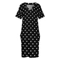 thumbnail image 4 of Vestido suelto con bolsillos y lunares en blanco y negro vestidos para mujer vestidos de noche vestido para mujer, 4 of 7