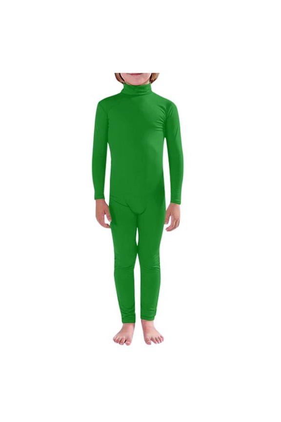 Kids Halloween Jumpsuit Unisex Solid Color Stage Performance Seamless Tight Bodysuit For And Dance L