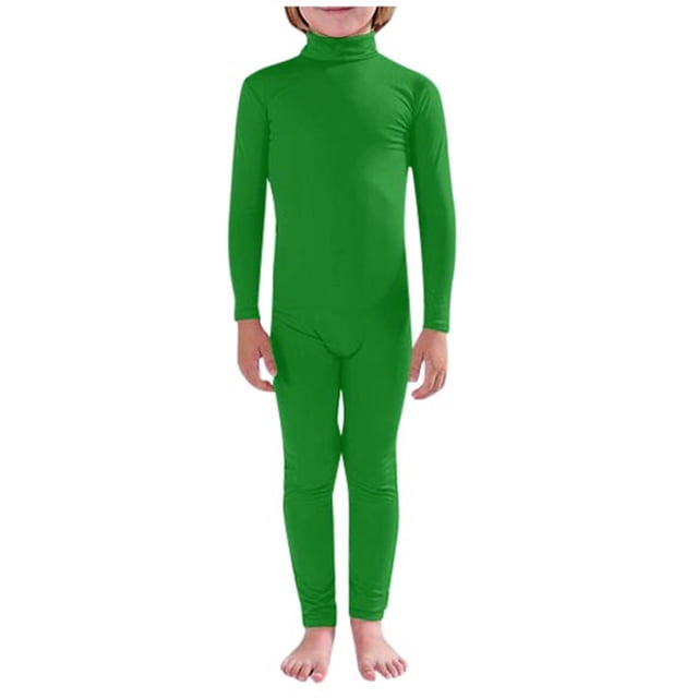 "Unisex Solid Color Stage Performance Costume Seamless Tight Bodysuit For Cosplay And Dance (Black)"