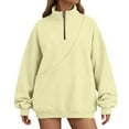 thumbnail image 3 of Gyujnb Quarter Zip Fleece Pullover with Kangaroo Pocket, Hoodless Soft Lounge Sweater for Pet Carrying Sling, Comfortable Casual Womens Top,Size:M, 3 of 9