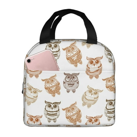 Insulated Lunch Bag for Women Men - Simple Cute Owls Leakproof Cooler Lunch Box for Women Men  Lunch Tote Bags for Work School Picnic Travel