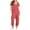 Watermelon Red, variant on Wyobmus Women's Casual Loose Short Sleeve Overalls Jumpsuits One Piece Solid Color V Neck Wide Leg Long Pant Rompers With Pockets Olive Green