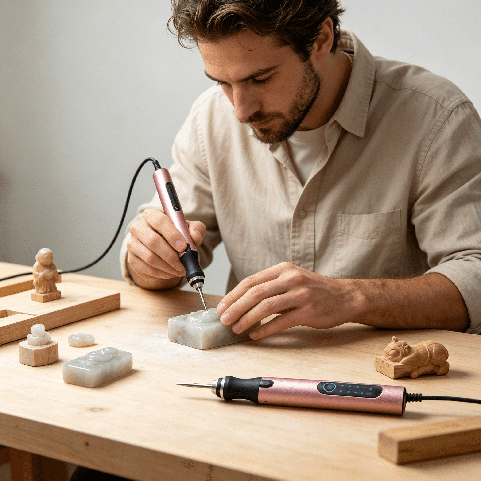EXLEAF 2026 New Cordless Electric Engraving Pen,Engraving Tool,Engraving Pen for Metal,Usb Rechargeable Engraving Pen Etching Tool Etcher Kit Set,Engraving Pen for Metal,Wood,Glass and Plastic