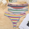 thumbnail image 1 of FINETOO 3 unids/set mujer algodón sin costuras Tanga Sexy colorido rayas lencería bragas S-XL tangas mujer letra cintura ropa interior Tan Jianjun unisex, 1 of 2