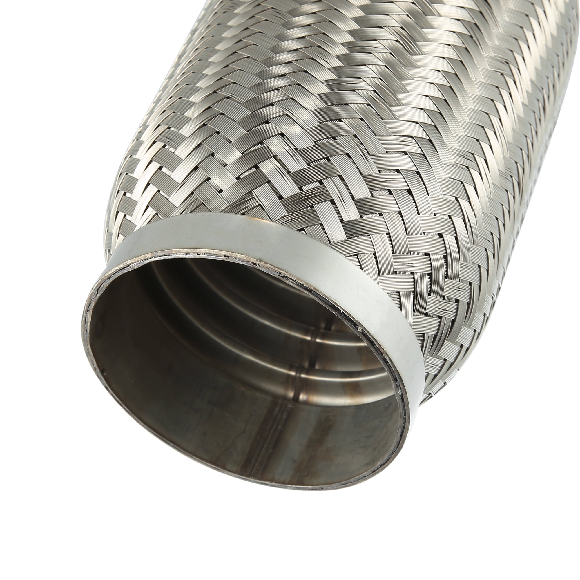 3.5"x10"x11.81" Vehicle Exhaust Flexible Pipe Tubing Universal Exhaust Joint Stainless Steel Silver Tone