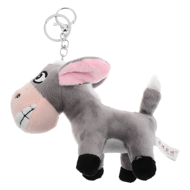Lindo llavero de peluche de burro, colgante creativo para llaves, muñeco de peluche pequeño, llaveros para mochilas infantiles, mini colgante de burro para regalos de fiesta, rellenos de cestas de P