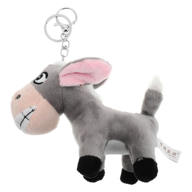 Lindo llavero de peluche de burro, colgante creativo para llaves, muñeco de peluche pequeño, llaveros para mochilas infantiles, mini colgante de burro para regalos de fiesta, rellenos de cestas de P