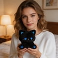 thumbnail image 3 of Sleeping Cat Plush Stuffed Animal With Embroidered Face, Ultra-Soft Plush Toy, Cute Black Blue Decor, 6.3 Inch Comfort Companion, Bedroom Decor Gift, 3 of 9