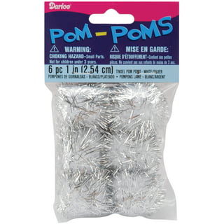  White/Iridescent Glitter Pom Poms - 40 Pieces : Home & Kitchen