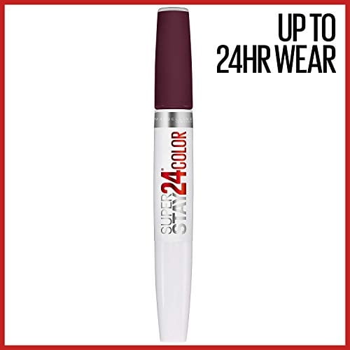 Labial Líquido de 2 Pasos Maybelline SuperStay 24 Merlot Armour