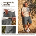thumbnail image 3 of Drawstring Waist Lightweight Cargo Shorts for Men, Loose Straight Cut Multi Pocket Casual Utility Shorts, Quick Dry Comfort Outdoor Vacation Everyday Wear Walking Shorts Dark Gray L, 3 of 8