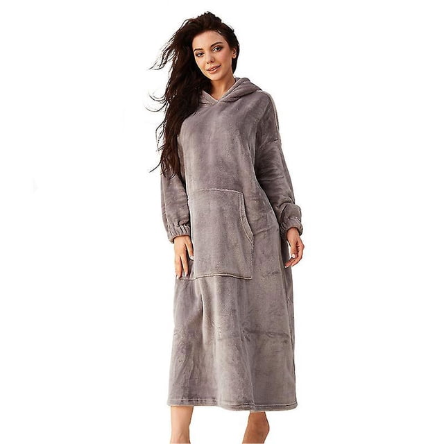 Camisón de franela para mujer, pijama de una pieza alargado y grueso, camisón cálido de invierno para mujer, servicio a domicilio para parejas