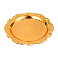 thumbnail image 2 of Outdor Decorative Serving Tray Metal Jewelry Dish And Vanity Organizer Round Snack Platter For Parties Tabletop Plate For Dessert And Candles, 2 of 4