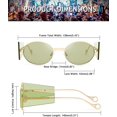 thumbnail image 4 of Gafas de sol ovaladas Heytea Fashion Retro Punk con protección lateral para hombre y mujer, de metal, UV400, estilo steampunk, hippie, discoteca, fiesta, B2825, 4 of 5
