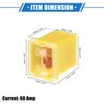 thumbnail image 6 of Unique Bargains 10 Pcs Mini Box Shaped Fuse 60 Amps Universal for Pickup Truck Cars SUV Durable Plastic Metal Yellow, 6 of 6