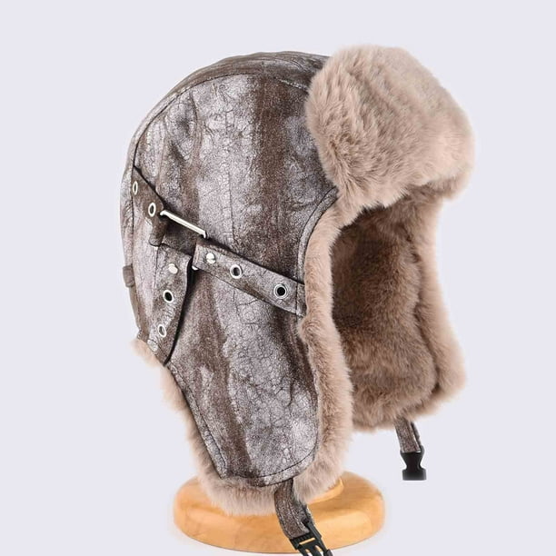 Sombreros unisex de color liso, estilo postapocalíptico, con botones a presión, para ciclismo al aire libre, resistentes al viento, con protección auditiva, de poliéster.