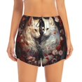 thumbnail image 2 of Hirioo Flower Cat Couple for Women's Double Layer Athletic Shorts High-Performance Gym Shorts with Inner Pocket, Elastic Waistband-X-Large, 2 of 7