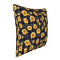 thumbnail image 2 of Zufioo Royal Blue Plaid Sunflower Print Velvet Border Throw Pillow Cover, Zipper Throw Pillow Protector for Cushions Sofa Bedroom Home Decorations-20"x20", 2 of 8