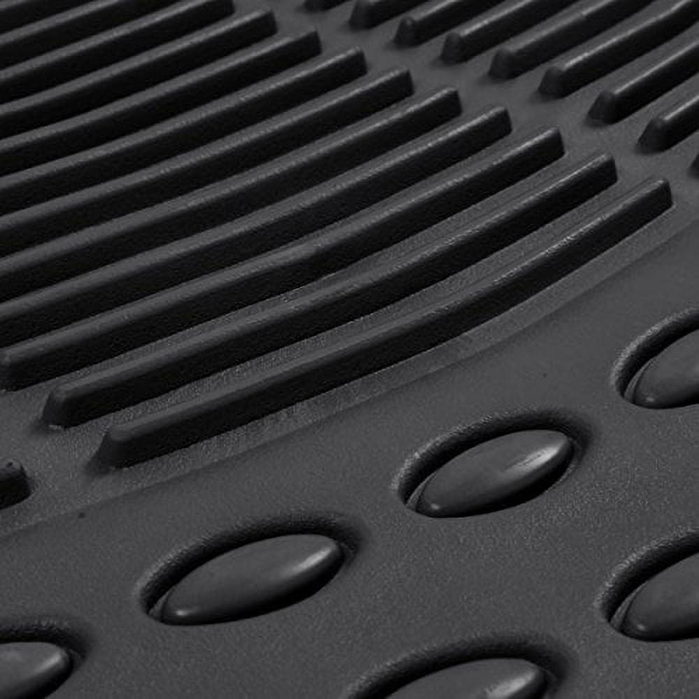 BDK Heavy-Duty 4-Piece Front and Rear Rubber Car Floor Mats, All Weather Protection for Trucks and SUVs
