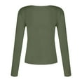 thumbnail image 4 of BAODANN Women's Solid Color V Neck T Shirt Hot Girl Slim Long Sleeve Shirt Top Layering Long Sleeve Shirt Women T Shirts for Women Thin Long Sleeve Shirt Running Top Women Women's Tops Summer, 4 of 4