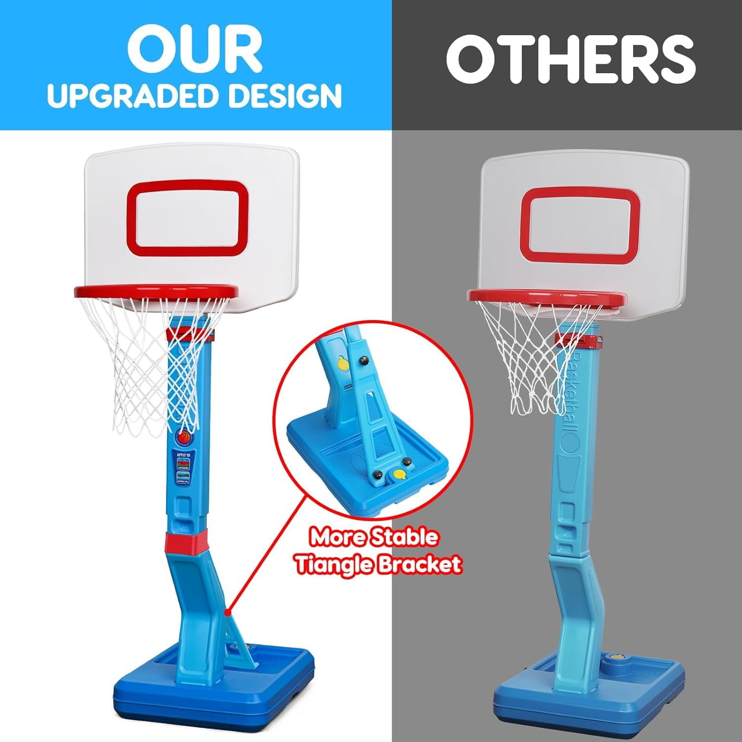 Basketball Hoop Indoor for Toddler, Adjustable Portable Basketball Hoop Set, Poolside Outdoor Backyard Outside Basketball Game Toy for Kids Age 2 3 4 5 6 7 8