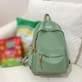 thumbnail image 4 of Nylon Fashion Backpack Casual Candy Color Solid Color Shopper Bag (Green), 4 of 5