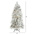 thumbnail image 2 of Nearly Natural 5ft. Flocked Montana Down Swept Spruce Artificial Christmas Tree, 2 of 5