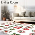 thumbnail image 2 of ODIKA 3'x5' Machine Washable Non-Slip Area Rug, Patchwork Christmas Ornament and Holly Berry High Traffic Rug, Red, 737790, 2 of 7