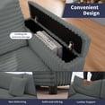thumbnail image 3 of Mjkone Living Room Furniture Sets with Ottoman, Loveseat and Armchair Couch Set, 5PCS Sectional Sofas with Storage Armrest,Light Gray, 3 of 7