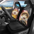 thumbnail image 2 of POLERO Cheerful Hamster Polyester Front Seat Cover Soft, Elastic Car Seat Covers for Women, Full Set of 2 Vehicle Seat Covers, 2 of 12