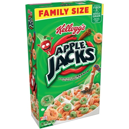 (3 pack) Kellogg's Apple Jacks Breakfast Cereal, Apples & Cinnamon, 19.4