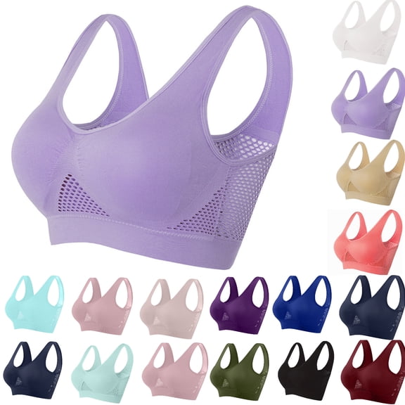 Xugsiok Sports Bras for Women Workout Bra Seamless Wirefree High Support High Impact Yoga Bra Push Up Running Full Coverage Everyday Bras for Gym Activewear