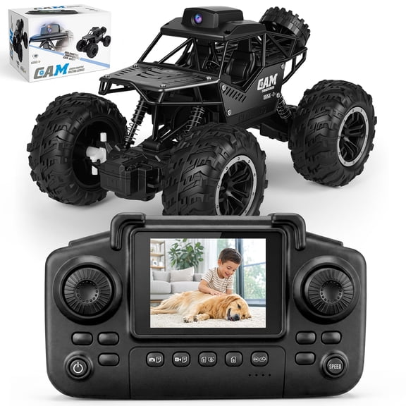NEXKEX RC Car with Camera and LCD Screen Controller, 2.4 GHz Rechargeable Off-Road Remote Control Truck