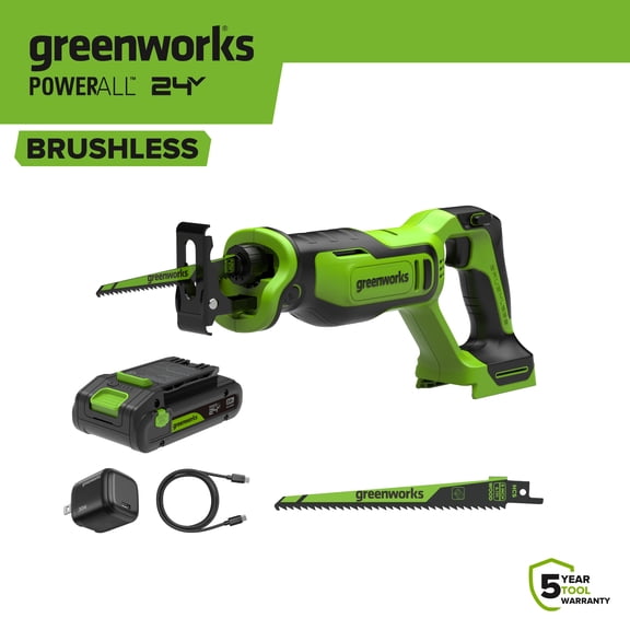 Greenworks 24V Reciprocating Saw with 2.0 Ah Battery & ChargerPowerAll