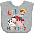 thumbnail image 3 of Inktastic Farmer Tractor EIEIO Little Bro Boys Baby Bib, 3 of 4