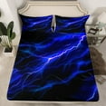 thumbnail image 2 of Feelyou Neon Blue Lightning Full Size Sheets for Kid, Nature Scenery Bed Sheets, Tornado Storm Sheet Sets, Lightweight Room Decor, 4 Pieces, 2 of 7