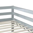 thumbnail image 4 of Solid Wood Twin Loft Bed Frame with Storage Space and High guardrail, Platform Bed Frame with Ladder and Strengthened Slats, Low Height Design, No Box Spring Needed, Grey, 4 of 8
