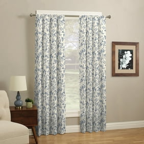 Floral Curtains 2 Panels Set Flowers Swirls Ivy With Leaves