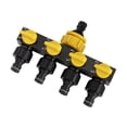 thumbnail image 3 of Terraxo Hose Splitter 4 Way Garden Hose Adapter Portable Water Separator PP Material Individual Control Valve Suitable for Outdoor Landscape Irrigation Car Cl Yellow, 3 of 8
