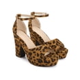thumbnail image 3 of BLISSFUL STEP Platform Open Toe Chunky High Heels Sandals for Women Leopard (Size 6), 3 of 7