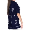 thumbnail image 2 of HAPPY BAY Women's Button Down Short-Sleeve Beach Bohemian Tops Holidays Summer Party Hawaiian Shirt Blouses For Women Dressy L plus-size Cobalt, Embroidery, 2 of 3