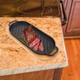 thumbnail image 2 of 1 Set Cast Iron Steak Platter Griddle Pan Steak Pan Steak Frying Pan with Wood Base, 2 of 4