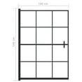 thumbnail image 3 of vidaXL Shower Enclosure ESG 100x140 cm Black, 3 of 3