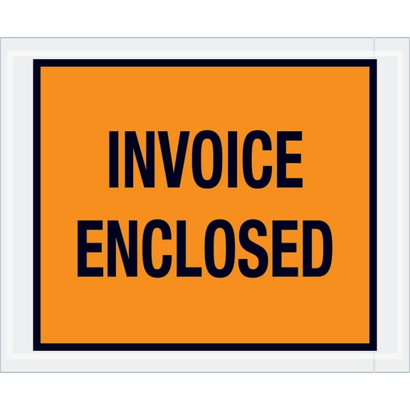 Box Partners "Invoice Enclosed" Envelopes 4 1/2" x 5 1/2" Orange 1000/Case PL17