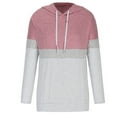 thumbnail image 3 of HAPIMO Women's Fashion Hoodie Sweatshirt T-Shirt Clothes for Women Striped Color Block Tops Pockets Drawstring Pullover Cozy Casual Sweatshirt Long Sleeve Blouse Pink S, 3 of 5
