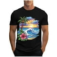 thumbnail image 2 of WAENQINLA Mens T-Shirts, Hawaiian Tropical Surfing Short Sleeve T Shirt Men's Graphic Tees Summer Crewneck Workout Shirts Tops, 2 of 5