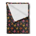 thumbnail image 2 of Tropical Soft Flannel Fleece Throw Blanket, Exotic Birds of Paradise Flower Silhouettes Hawaii Nature, Cozy Plush for Indoor and Outdoor Use, 60" x 80", Dark Blue Orange, by Ambesonne, 2 of 5