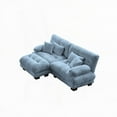 thumbnail image 6 of Modern Chenille 2-Seater Sofa for Living Room with Convertible Ottoman, 6 of 19