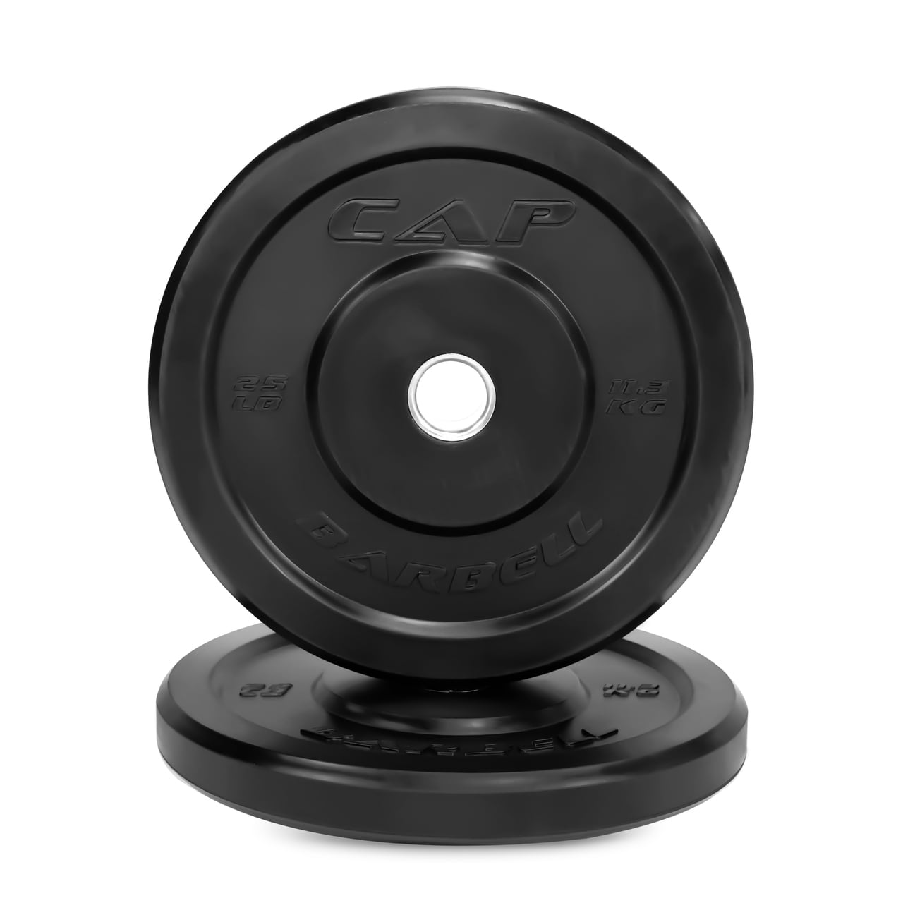 WF Athletic Supply 2 inch Olympic Size Black Premium Bumper Plate with